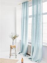 100% lininės užuolaidos langui Sodybos svetainei Užuolaidos su tuneliu Užuolaida filtruojanti šviesą Vaikų miegamajam Ekologiškos W60xH90cm&Rod Pocket Style2