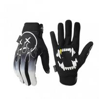 Unisex Outdoor Shock Absorbing Motorcycle Off-Road Cycling Gloves Four Colors Long Sleeve Medium Thickness PU Leather Small black