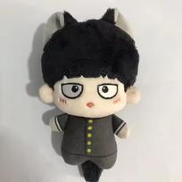 New 10Cm Mini Kageyama Mob Shigeo Plush Doll Keychain Small Dimple Bag Pendant Mob Psycho 100 Anime Peripheral Stuffed Toy Gift gray