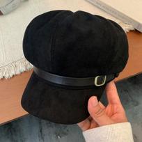Womens Faux Suede Beret Hat Winter Warm Wide Brim Adjustable Chic Retro Newsboy Cap In Coffee Black Adjustable