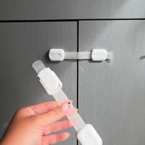 Vaikų saugos apsauga nuo atidarymo stalčiams, spintelėms ir šaldytuvams White 10-Pack gray