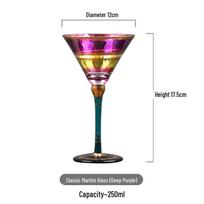 Hand-Painted Retro Nordic Crystal Glass - Martini & Wine Glass 