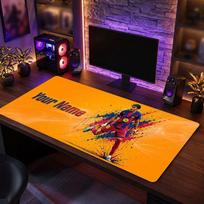 Lamine Yamal Custom Large Mouse Pad, Personalized Name Text Print, Football Logo Non‑Slip Desk Mat Gaming Gift 40cmx90cm