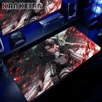 Mause Attack on Titan Gaming Mouse Pad Anime Table Mat Large Computer Accessories Gamer Non-slip Keyboard Office Laptops Desktop 30cmx60cm gray