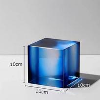 Geometric Graded Crystal Cube Ornaments Transparent Minimalism Square Crystal Statue Desk Decoration Glass Crafts Sculpture