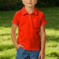 Kids School Uniform Shirt with Collar, Casual Tee for Kindergarten Class 150 oranžinė