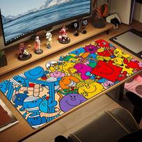 Mr. Men Little Miss Large Size Mouse Pad Large Gaming Table Cushion Non-slip Laptop Tablet Big Mousepad XXL Mat Mini PC Playmat With Lock edge 30cmx60cm(11.8x23.6inch) yellow