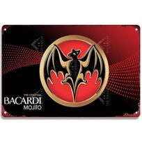 Retro Bacardi Metal Sign Tin Sign Rum Brand Plaque Vintage Plates Wall Decor Poster Bar Man Cave Shabby Chic Decoration 20x30cm（7.8x11.8inch） red