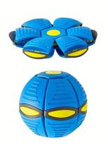 Led Light Flying Disc Ball, Deformable Flat Outdoor Sport Toy, Stress Relief Vent Ball For Garden Play, Gift For Kids Boys Girls blue