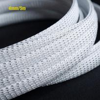 PET Braided Cable Sleeve Flame Retardant Insulated Braided Sleeving Flexible Expandable Braided Structure Wire Management Sleeve