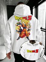 Dragon Ball Z Men's Hoodie Z Team Anime Sweatshirt High Quality Warm Autumn Winter Pullover Casual Streetwear Top S gray