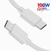 USB laidas PD100W USB C iki C tipo greito įkroviklio laidas, skirtas Xiaomi Samsung Huawei MacBook iPad 5A mobiliojo telefono laidas C tipo USB laidas 1.5m white