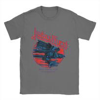Judas Priest Screaming For Vengeance T Shirt Men's Cotton Vintage T-Shirt Crewneck Blue Eagle Tee Short Sleeve merch Graphic 2XL red