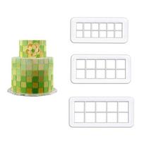 3PCS/Set Square Geometric Cutters Fondant Cookie Cake Mold Cutters Chocolate Molds Cake Decorating Cake Baking Tools Bakeware beige