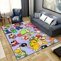 Super Mario Bros Plaunamas neslystantis kilimėlis Didelis grindų kilimėlis Miegamojo namų dekoras LXR89 60x90cm gray