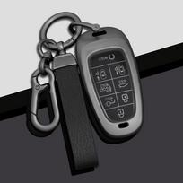 Car Key Case Cover For Hyundai Solaris Sonata Hybrid Nexo Nx4 New Grand Santa Fe Tucson   5/8 Buttons Accessories gray