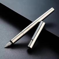Professional Extra Fine Nib Fountain Pen 0.38mm Stainless Steel Business Office Writing Calligraphy Pen Extremely Black Metal sidabras