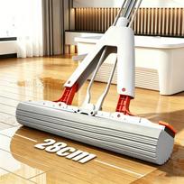 Squeeze Sponge Floor Mop No Hand Wash Lazy Design Super Absorbent for Kitchen Bathroom Marble Hardwood Floor Cleaning A1 beige