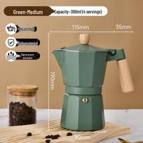 European Style Thickened Octagonal Moka Pot - Precision Turned Coffee Maker, Customizable Logo 150 ml žalia