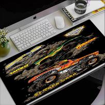 Truck Theme Mouse Pad, Non Slip Rubber Base, Multifunctional Office & Home Decor, Perfect for Workspace Personalization. 30cmx60cm white