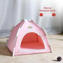Pet Tent for All Seasons - Cat Dog Bed Summer Cooling Mat Outdoor Breathable Foldable Pet House M rožinė