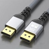 „DisplayPort“ kabelis 8K DP 1,4 kabelis 8K@60Hz 4K@144Hz pintas didelės spartos ekrano prievado kabelis, suderinamas su nešiojamojo kompiuterio televizoriaus monitoriumi 1m