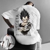 Dragon Ball Animacija Vegeta Sąnarys Plius Dydžio Marškinėliai 2025 Vasara Naujas Vyriškas Harajuku Laisvas Atsitiktinis Gatvės Trend Trumpomis Rankovėmis Viršus L white
