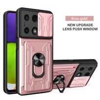 For Xiaomi Redmi Note 13 Pro 5G 12 Pro+ Plus 12S 11S 11 Pro Case Cover with Card Pocket Ring Magnetic Shockproof Fundas Coque Redmi Note 11 Pro 4G rožinio aukso spalvos