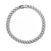 Titanium Steel Bracelet - Men's Accessory - Cuban Luxury Jewelry - Small-scale Design - Couple's Item - Student Bracelet 6MM-17CM gray