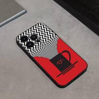 Twin Peaks Fire Walk With Me Phone Case For iPhone 16,15,14,13,12,11 Plus,Pro Max,XS,X,XR,SE,Mini,8,7,Soft Silicone Black Cover iPhone16se4 red