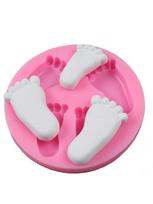 1 Pcs 3D Baby Feet Silicone Mold Fondant Cake Decoration Chocolate Baking Tools Bakeware Pudding Baking Mold white