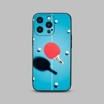 Table Tennis Racket Ping Pong Phone Case For iPhone 15,14,13,12,11 Plus,Pro,Max,XR,XS,X,7,8 Plus,SE,Mini Black Silicone Soft iPhone12PROMAX blue