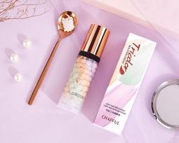 Xiang Fu Er Tri-Color Rainbow Primer: Long-Lasting, Color Correcting, Skin Nourishing, Brightening, and Moisturizing Makeup Base. pink