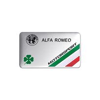 KNOQS1 For Alfa Romeo giulia stelvio giulietta 159 147 156 166 Mito Brera GT Italian Flag Alpha Clover Flag Aluminum Car Badge Decal white