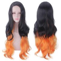 Demon Kimetsu Slayer No Yaiba Kamado Nezuko Cosplay Costume Kimono Suit Robes Kamado Nezuko Wig,One Size black