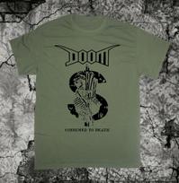 DOOM T-shirt Crass Discharge Anti-Cimex Subhumans Amebix Nausea Aus-Rotten Punk XS gray