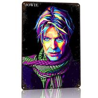 David Bowie Pop Art Portrait D Printed Texture Poster Personalized Wall Art Retro Metal Tin Signs for House Home and Decoration 20x30cm（7.8x11.8inch）
