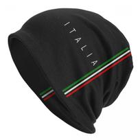 Italy Flag Skullies Beanies Caps Men Women Unisex Streetwear Winter Warm Knit Hat Adult Italy Qatar Bonnet Hats One Size black