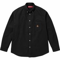 Supreme FW24 WEEK1 Laisvo kirpimo flanelinis Oksfordo marškinys Unisex SUP-FW24-046 L black