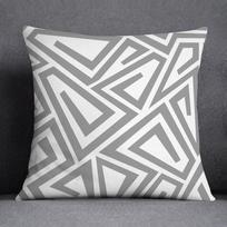 DoubleSided Gray White Cushion Cover Elegant Geometric Cubes Stacked Together Art Pillowcase Living Room Sofa Home Decor Case 40cmx40cm(16x16Inch) gray