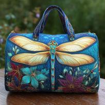 Dragonfly Series 3D Printed Women's Travel & Yoga Handbag 16 x 8 x 8 inches beige