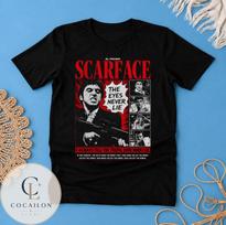 Scarface Movie Graphic Tee, Tony Montana Al Pacino Crime Film Shirt T-shirt 140 black