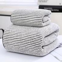 Retro Men's Coral Fleece Absorbent Bath Towel - Home & Sports Use gray