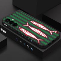 Vintage Sardine Stripes Case For Samsung Galaxy S26 Ultra S25 FE S24 S23 Plus S22 S21 FE A54 A55 A16 A26 A36 A56 A17 A37 A57 5G Cover Samsung S23 Plus blue