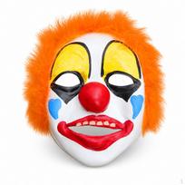 Halloween Clown Mask Latex Horror Prank Costume Party Prop Red Orange
