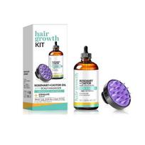Organic Rosemary Castor Hair Growth Oil and Scalp Massager Set, Rosemary Castor Oil For Hair Growth less