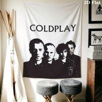 Coldplay  POSTER Wall Tapestry Aesthetic Wall Hanging Printed Fabric Blanket Decorative Tapestries for Bedroom Living Room Home Decor 100cm x 150cm white