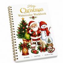 Christmas Themed Christmas Watercolor Workbook Watercolor Paper Pad  Sketchbook Beginner Christmas Themed beige