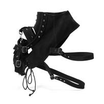 Gothpunk PU Leather Ladies Shoulder Bag, Halloween Armor Accessories black