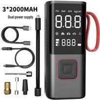 Wireless Portable Air Pump & Power Bank for Tires and Bicycles black